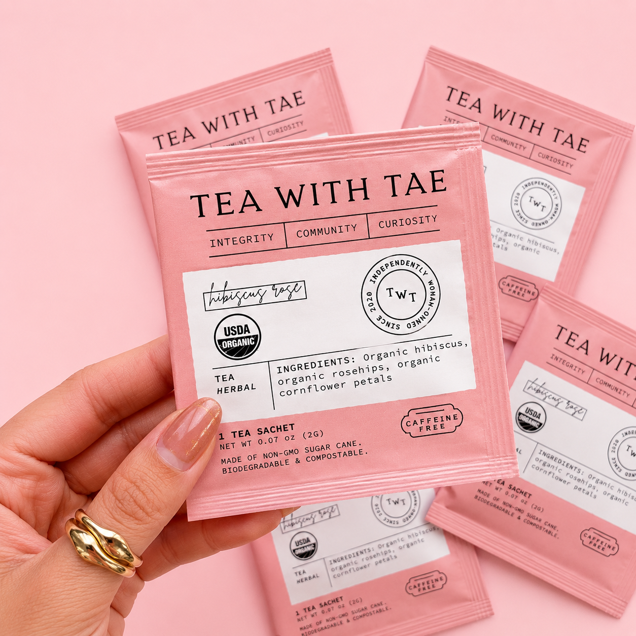 Hibiscus Rose Herbal Tea - Individually Wrapped Tea Bag