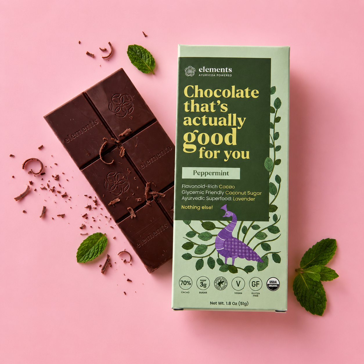 Peppermint 70% Dark Chocolate