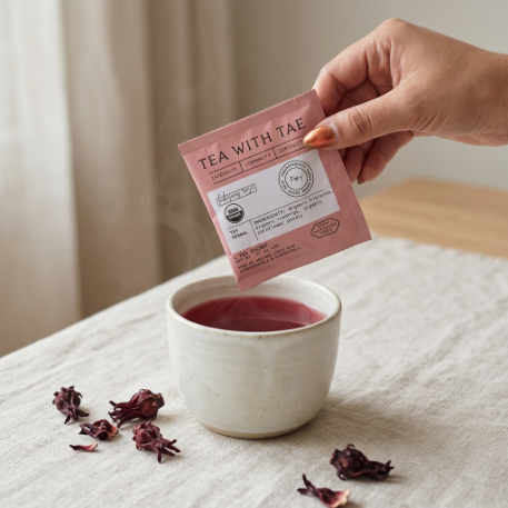 Hibiscus Rose Herbal Tea - Individually Wrapped Tea Bag