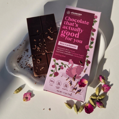 Rose Cardamom 70% Dark Chocolate